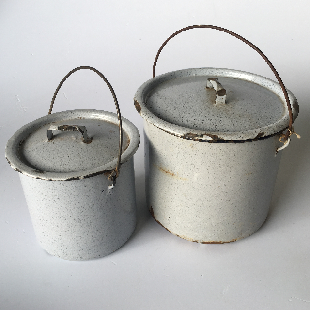 ENAMELWARE, Pot With Lid - Grey Speck